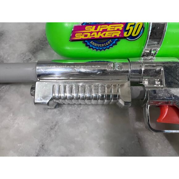 Vintage Larami Super Soaker 50 10th Anniversary Chrome Water Gun 2000 Rare - Picture 7 of 10